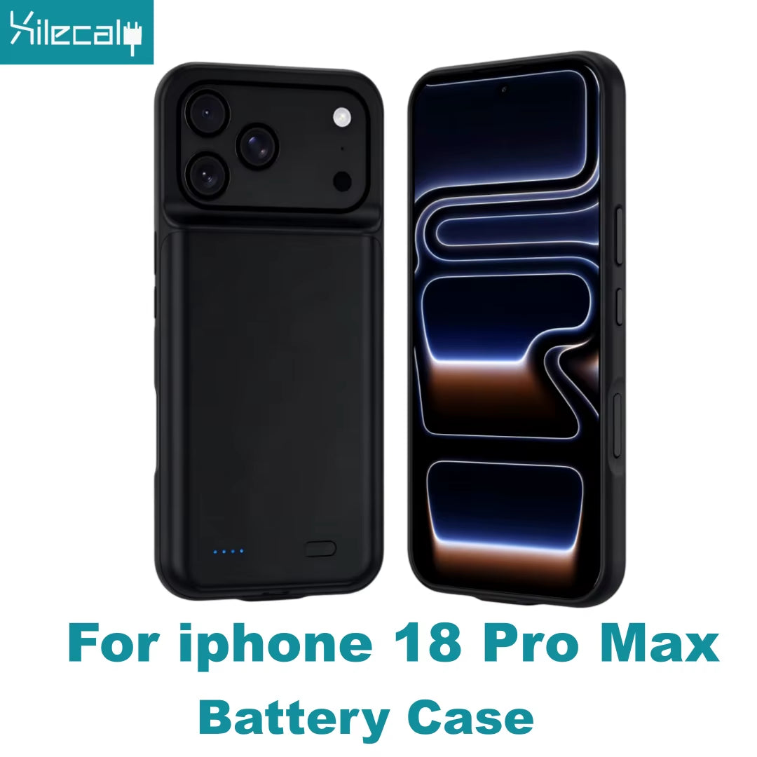 Xilecaly Smart Battery Charger Case for Iphone 18 Pro Max 17 16 Battery Pack Power Bank External Charging Cover for Iphone 17E