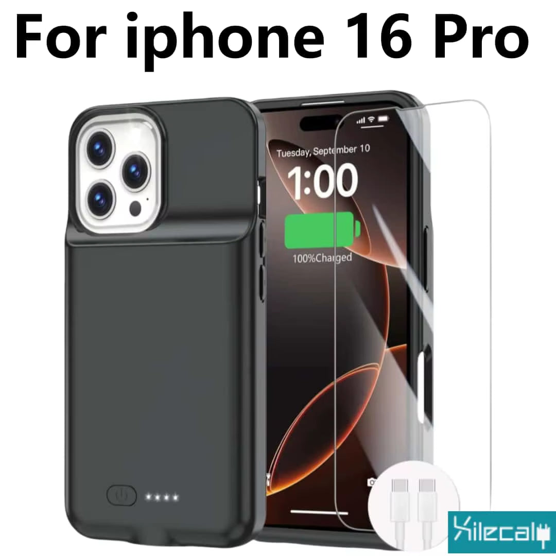 Xilecaly Smart Battery Charger Case for Iphone 18 Pro Max 17 16 Battery Pack Power Bank External Charging Cover for Iphone 17E