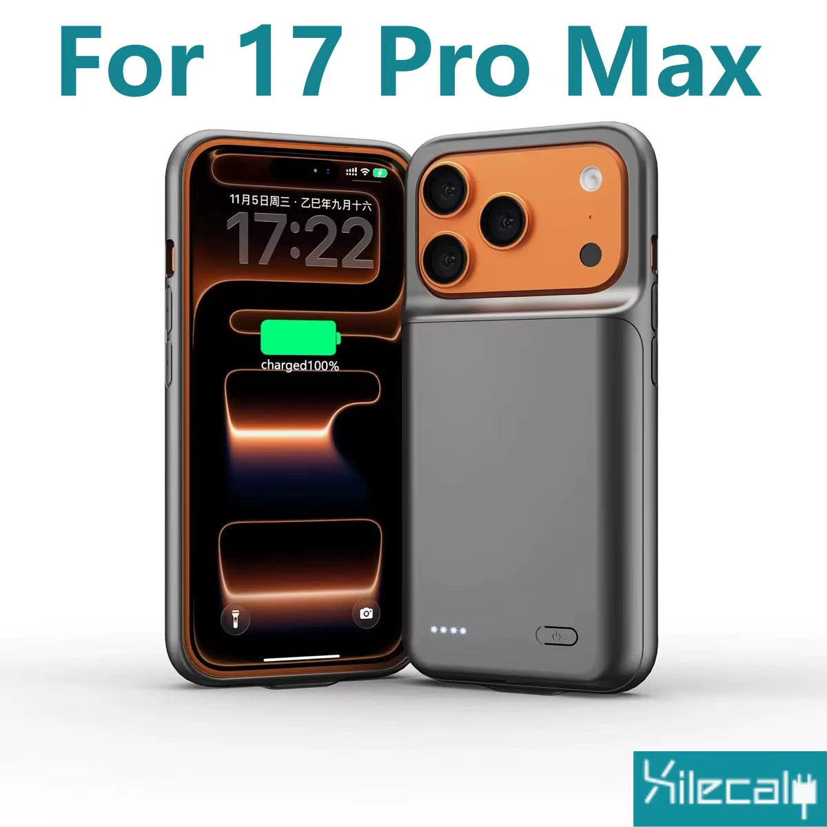 Xilecaly Smart Battery Charger Case for Iphone 18 Pro Max 17 16 Battery Pack Power Bank External Charging Cover for Iphone 17E