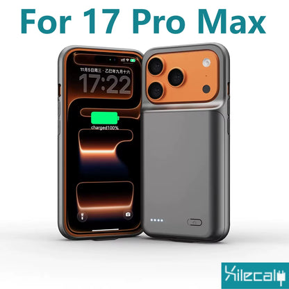 Xilecaly Smart Battery Charger Case for Iphone 18 Pro Max 17 16 Battery Pack Power Bank External Charging Cover for Iphone 17E