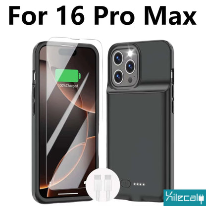Xilecaly Smart Battery Charger Case for Iphone 18 Pro Max 17 16 Battery Pack Power Bank External Charging Cover for Iphone 17E
