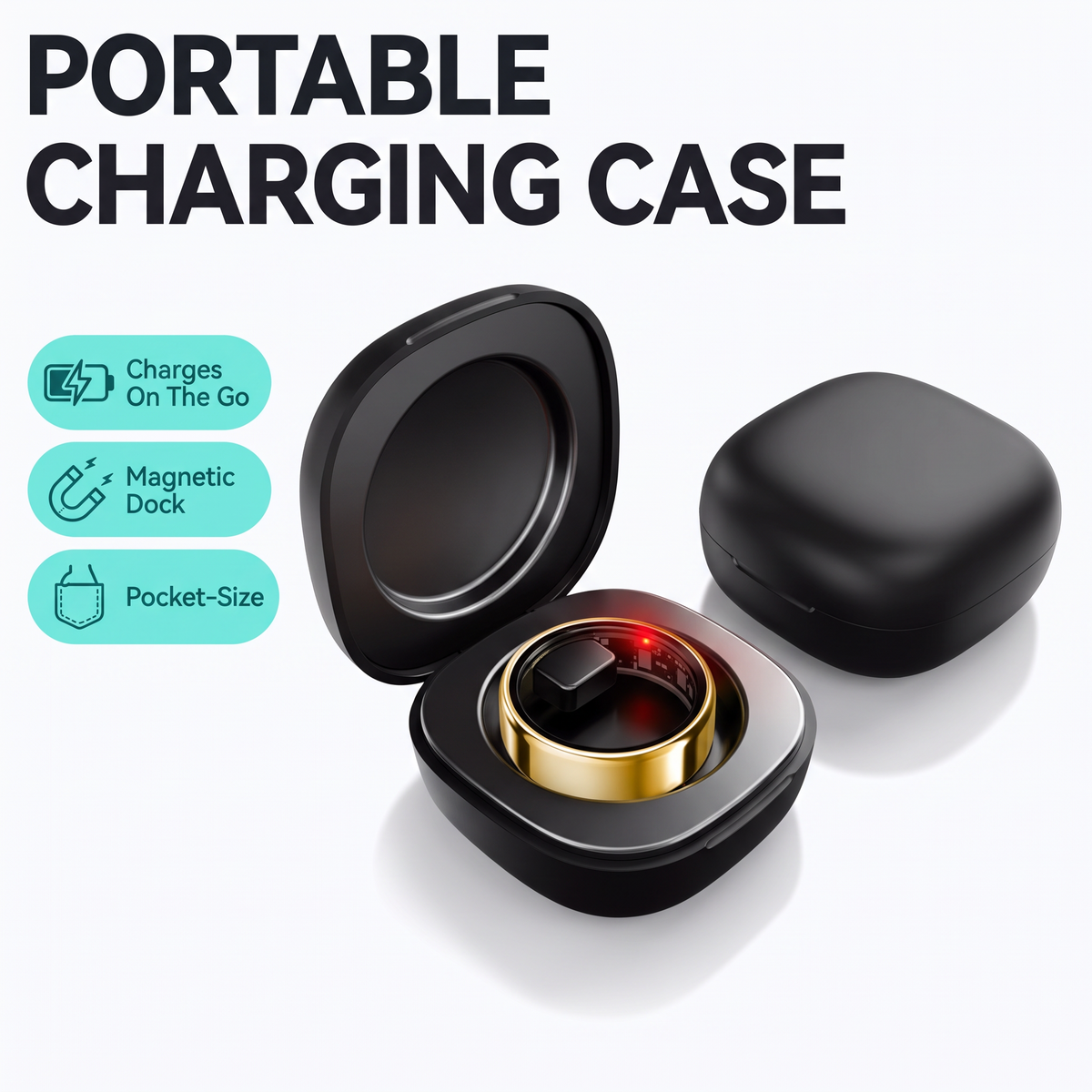 R09 Smart Ring - portable charging case