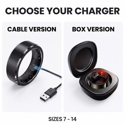 R09 Smart Ring - cable version vs box version, sizes 7-14