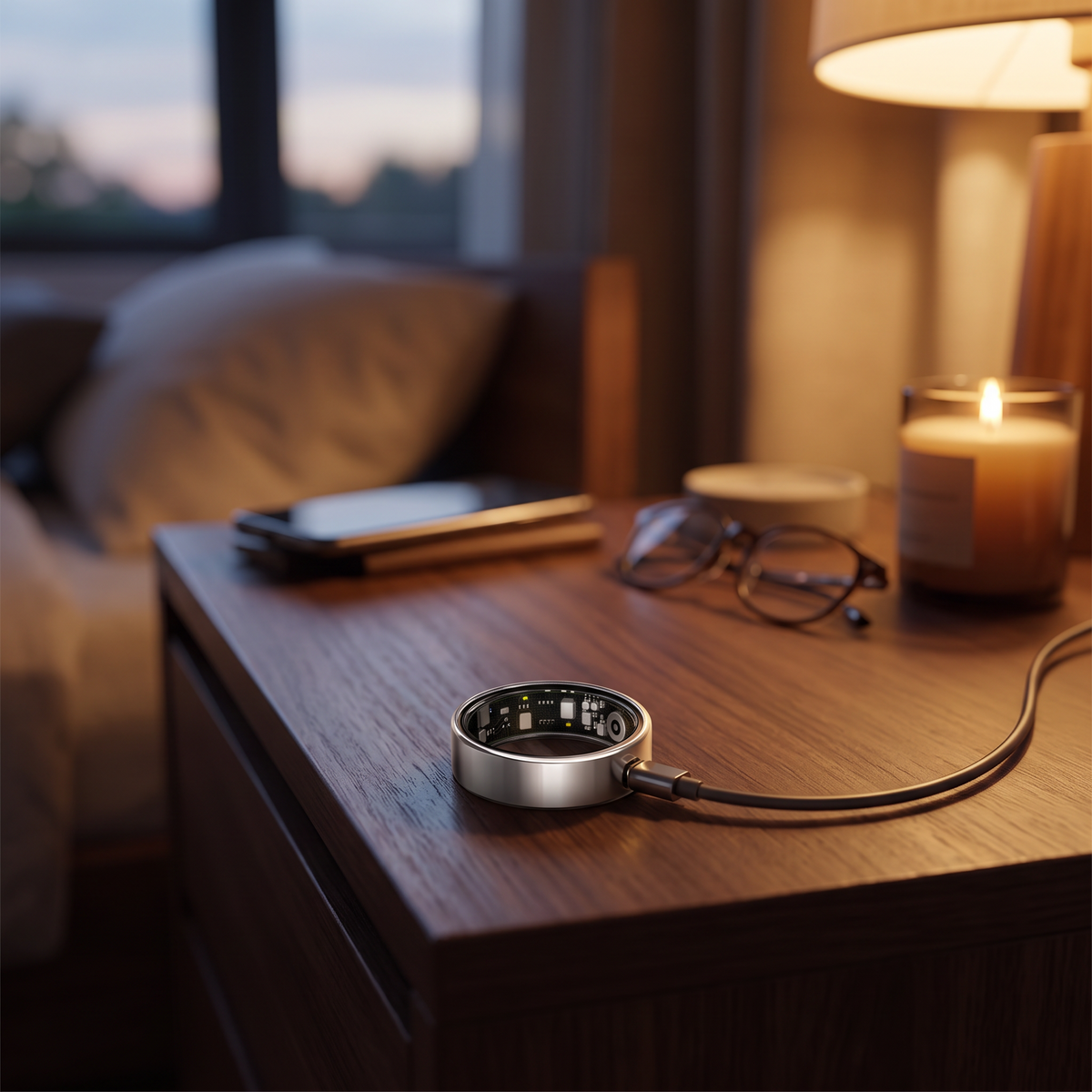 AI lifestyle - R09 Smart Ring - Silver Cable