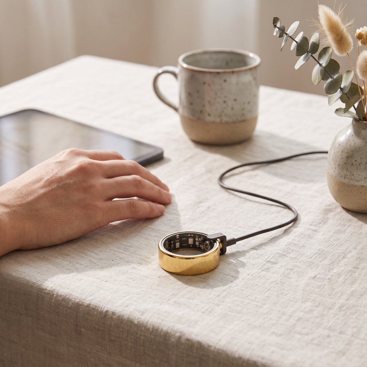 AI lifestyle - R09 Smart Ring - Gold Cable