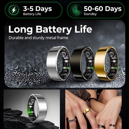 R09 Smart Ring - 3-5 days battery life, 50-60 days standby